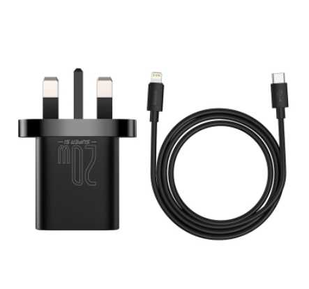 Baseus 20W Super Si USB Charger 3 Pin UK Plug For iPhone 13 Pro Max