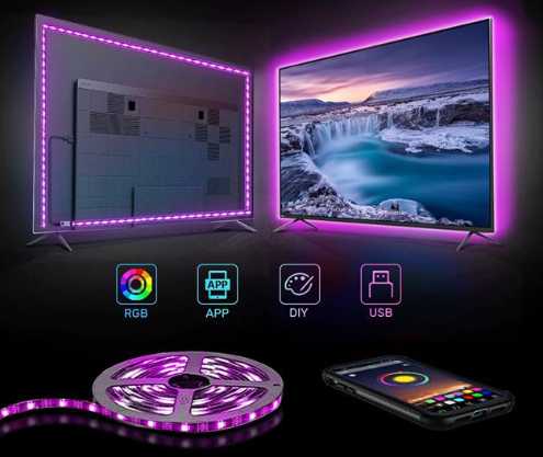[FD] ColorRGB, Backlight for tv ,USB Powered LED strip light ,RGB5050 ...