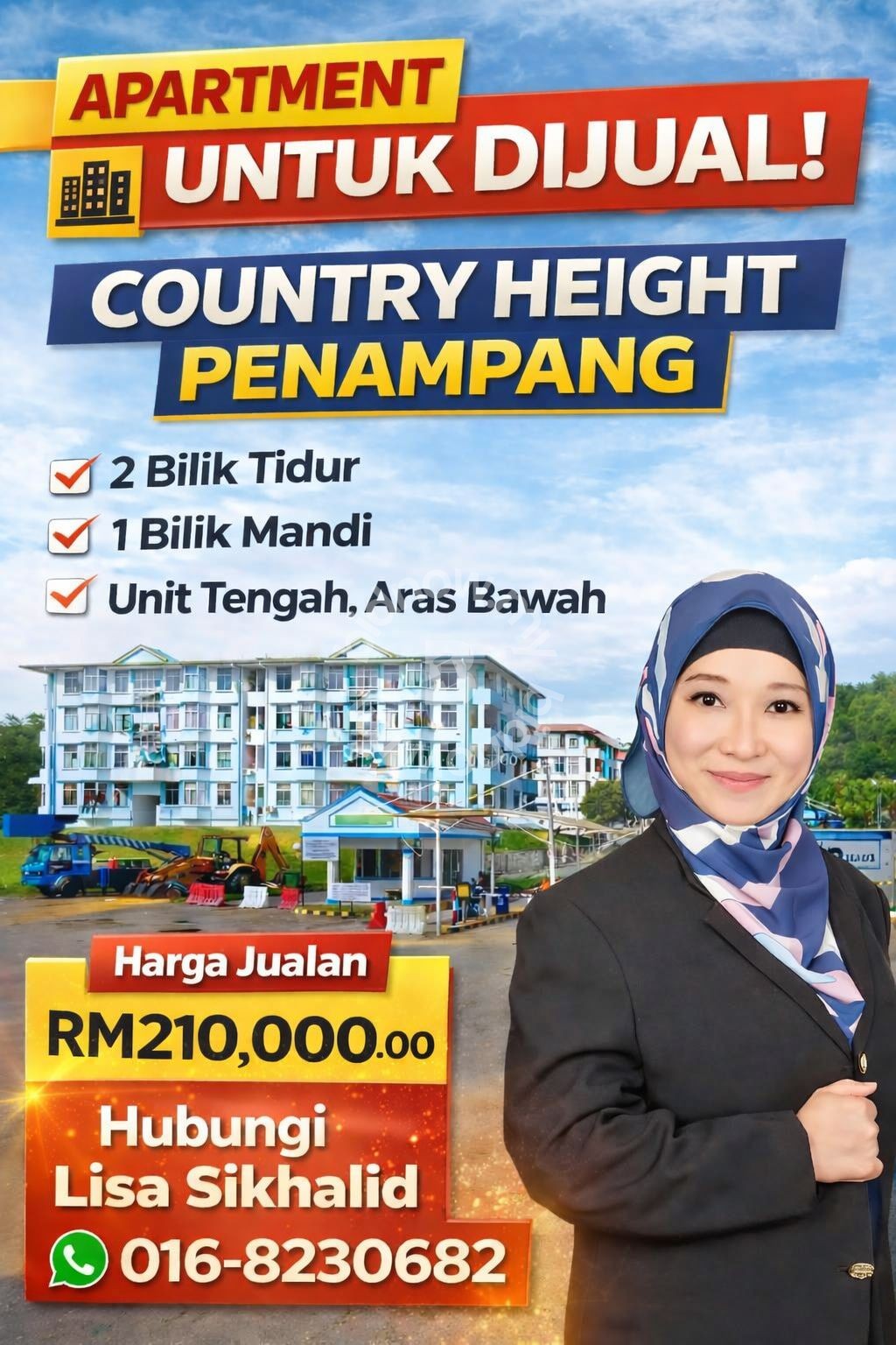 For Sale (Subsale) Apartment Country Height Penampabg Ground Floor